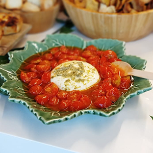Burrata com Tomate Assado e Tomilho