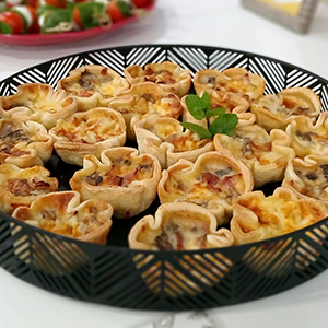 Mini Quiche Bacon e Cogumelos