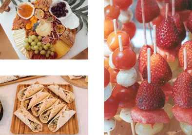 Seleção de produtos de catering Gudilicious